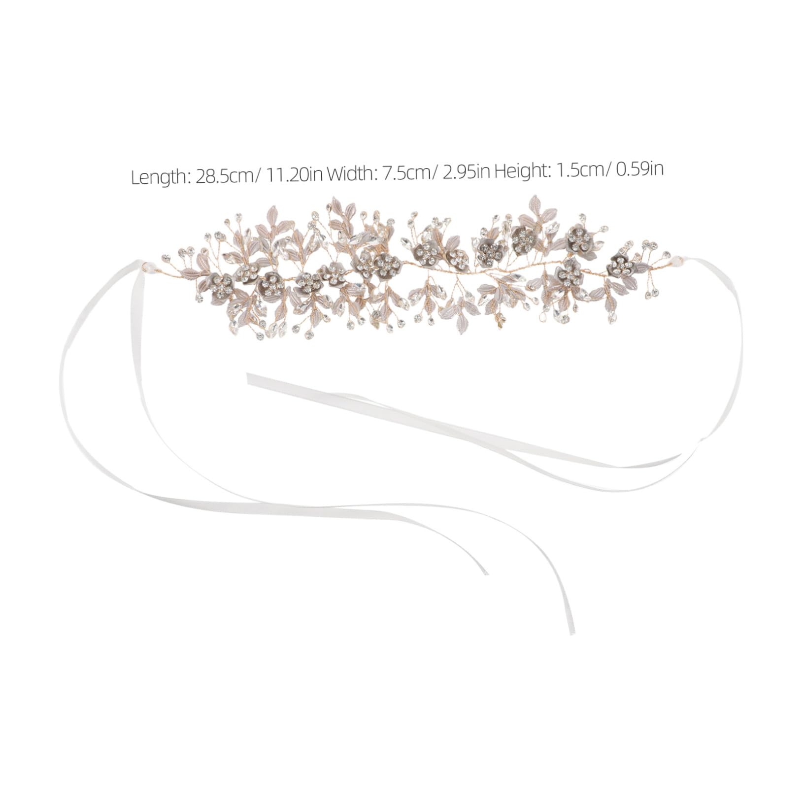 Wedding Headpiece per Sposa con Foglie Dorate e Fiori Fermaglio Pettine Stabile Gioielli per Capelli da Sposa con Scintillanti Accessorio per Acconciature Eleganti e Eventi