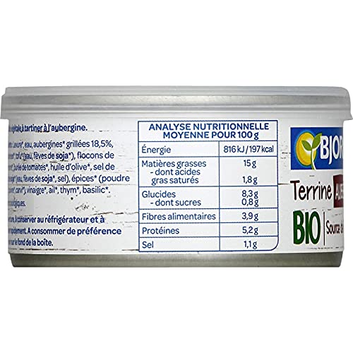 BJORG - Terrine D'Aubergine Bio 125G - Lot De 4