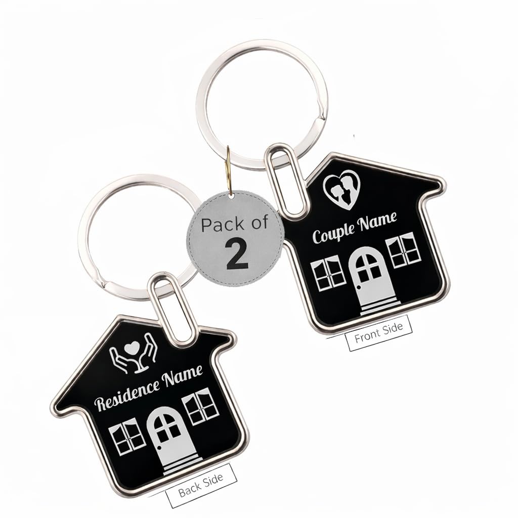 Home Sweet Home Keychain for Men and Women, Home Shape Rotating Silver Metal Keychains, New House Keyring Housewarming Gifts Key Chain Real Estate Gifts Buying and Selling Keychain (Pack of 2)-image-25