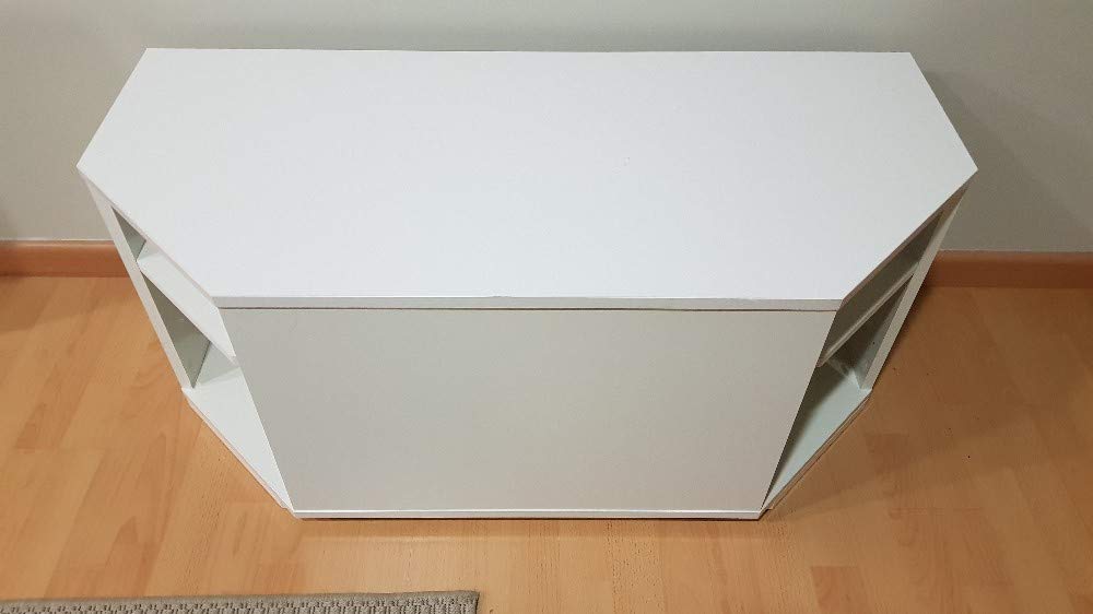 RO&CO Sonorous TRD100 Wht | Mueble TV Esquinero Blanco 100 cm | Diseño Moderno para Salón | Puerta Abatible Blanca con Almacenamiento Oculto | Soporta hasta 40 kg | Mueble para Televisor de Esquina.