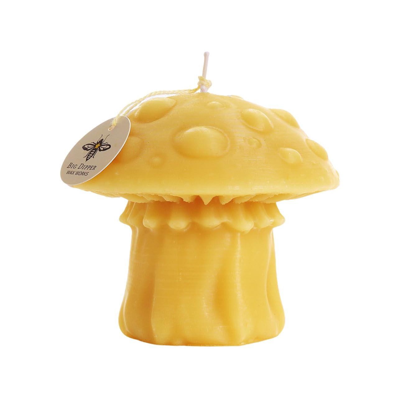 Big Dipper Wax Works Candela a forma di fungo Amanita in cera d'api, decorazione artigianale scolpita delle fiabe, 100% pura cera d'api, non profumata, combustione 24 ore, ecologica per autunno e