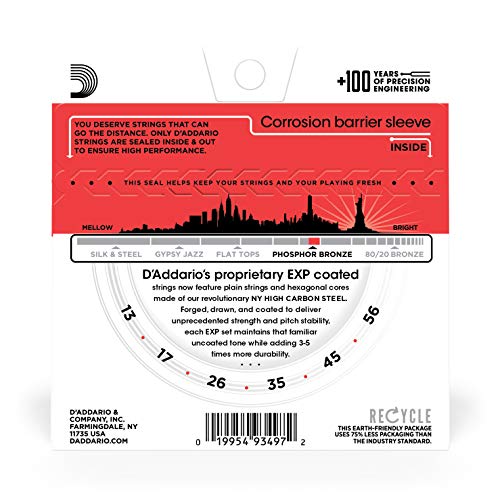 Image of D'Addario EXP17 Coated Phosphor Acoustic Guitar Strings, Medium, 13-56