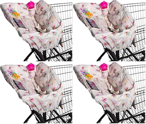 Image of Disney Baby by J.L. Childress Shopping Cart & High Chair Cover for Baby, Kids, & Toddler - Cover for Grocery Carts & Restaurants, Universal Fit - Disney Princess (Pack of 4)