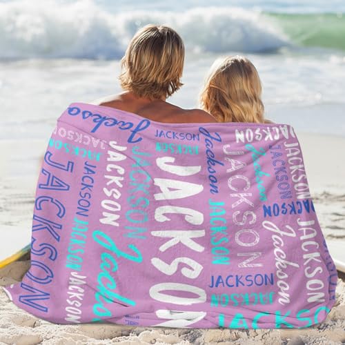 Personalized Name Blanket Customized Baby Blankets for Girls Boys Adults Monogrammed Blankets and Throws Christmas Birthday Mothers Fathers Valentines Day Gift