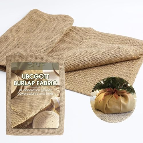 UBCGOTT Rollo de tela de arpillera para jardín, tela de yute bohemio para exteriores, barrera de malezas, sacos de arpillera, envoltura de árbol de arpillera, decoración de mesa de granja para