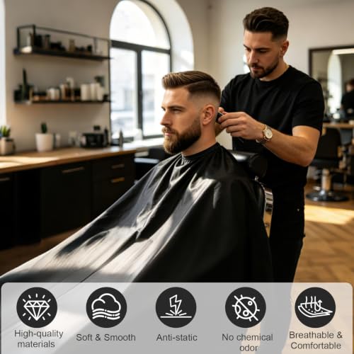 16 Piezas Capa de Barbero 55x63 pulgadas con Cierre Ajustable miniatura 4