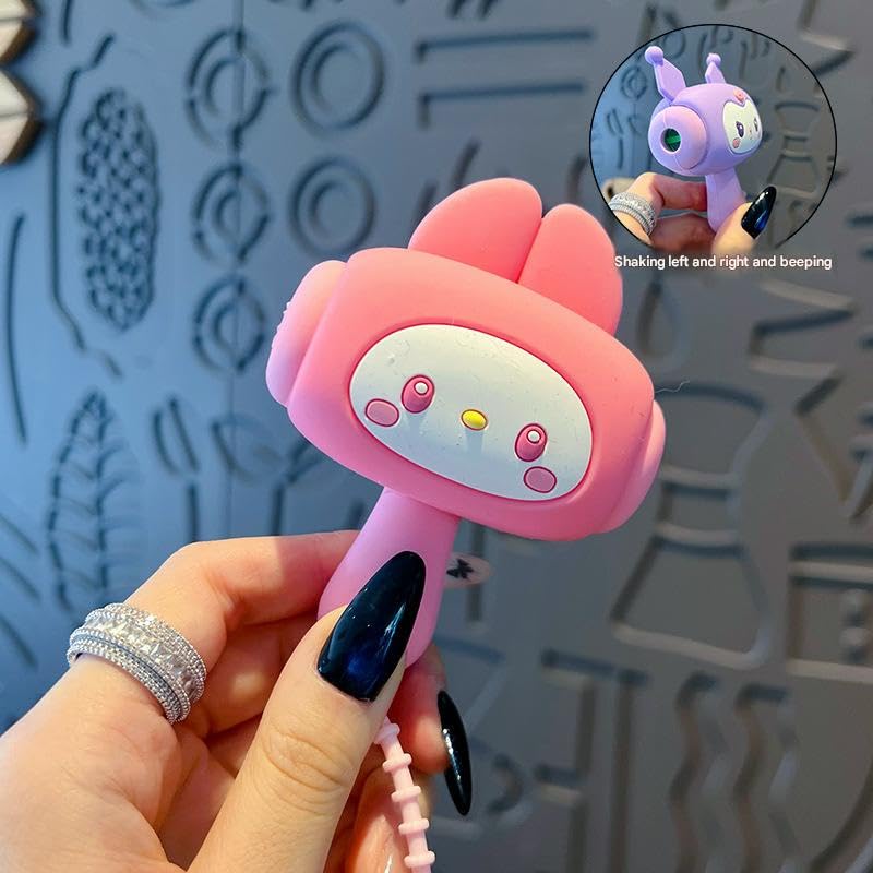 Image of SAJANI Cute Cartoon Hammer Choo Choo Keychain With Sound For Kids, Shake Left Right Musical Beep Hammer Toy, Soft Grip Cartoon Handheld Sensory Keychain For Babies & Toddlers