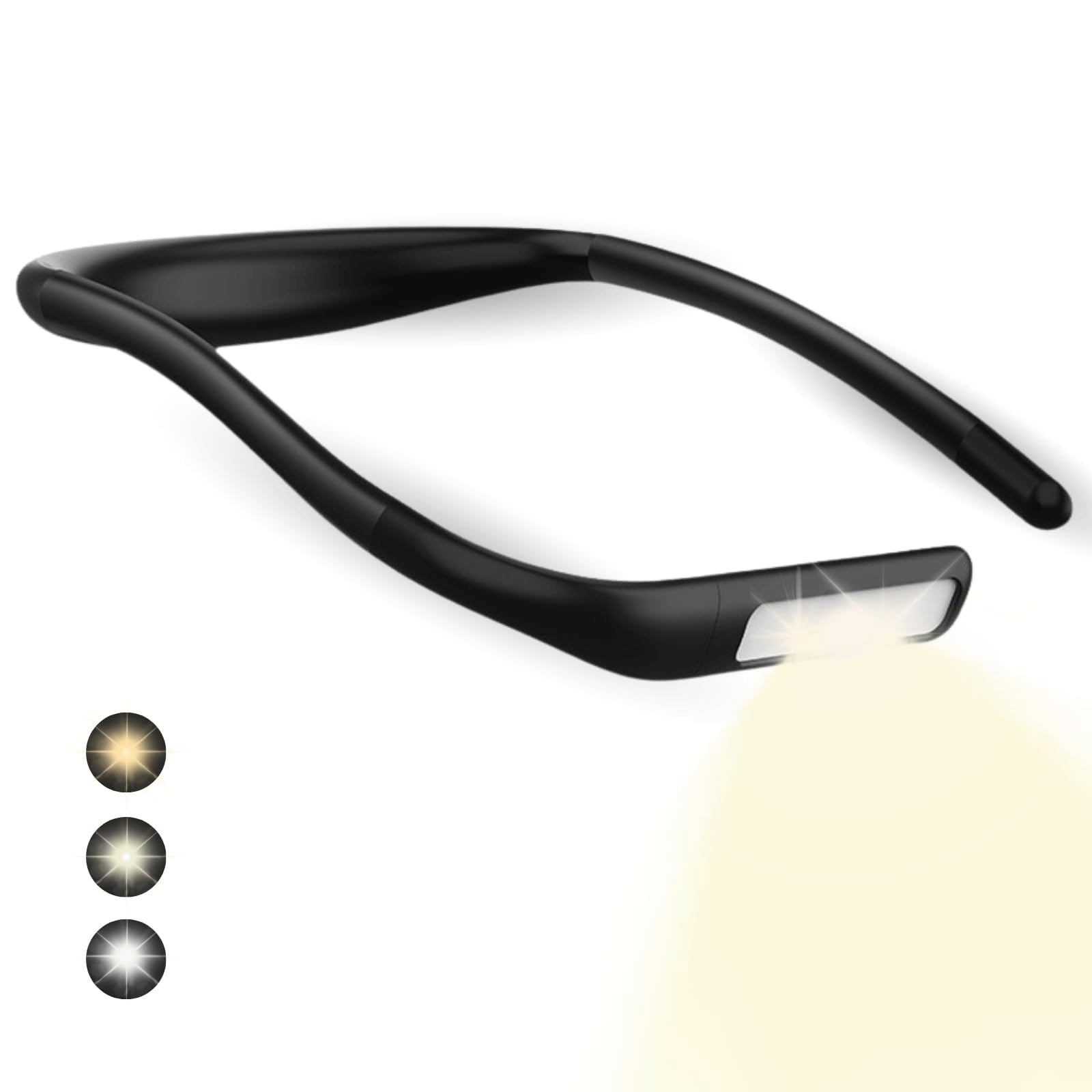ZXRYOUXIE LED Night Reading Light, Rechargeable Neck Reading Light, Eye Protection Book Light for Bed Reading, Lightweight with 3 Colors and Dimming Brightness, 270° Rotation