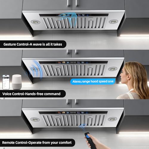 Image of Range Hood Insert 30 inch, 900 CFM Stainless Steel Kitchen Hood