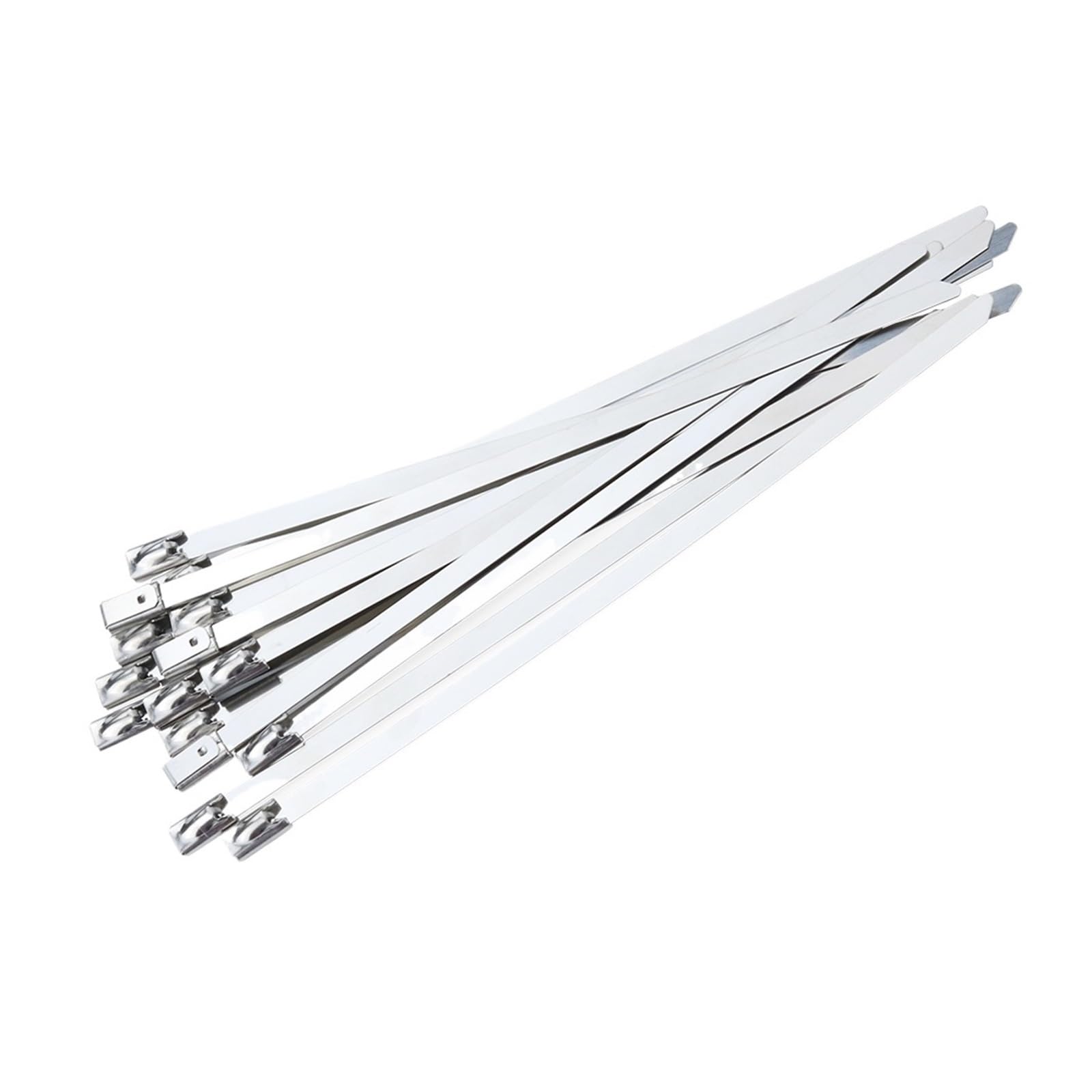 Fascette per cavi 100 pezzi fascette stringicavo in acciaio inossidabile 304 larghezza 7,9 mm fascette stringicavo in metallo multiuso autobloccanti pesanti 100/200/300/500/550 mm(7.9mm x 350mm)