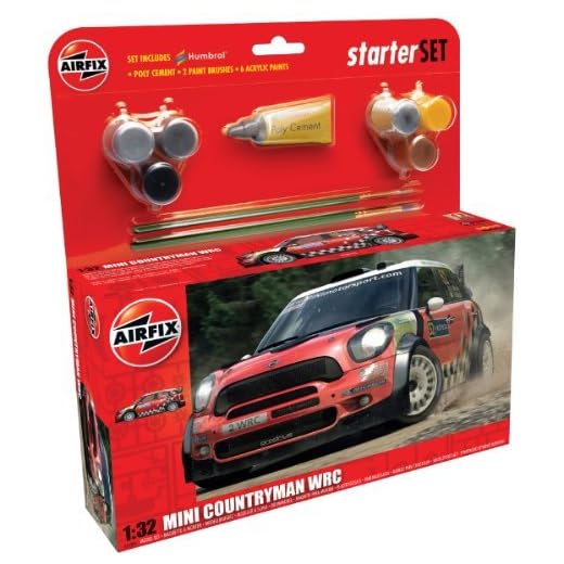 Airfix 1:32 Mini Countryman WRC Large Starter Race Car Model Set by Airfix