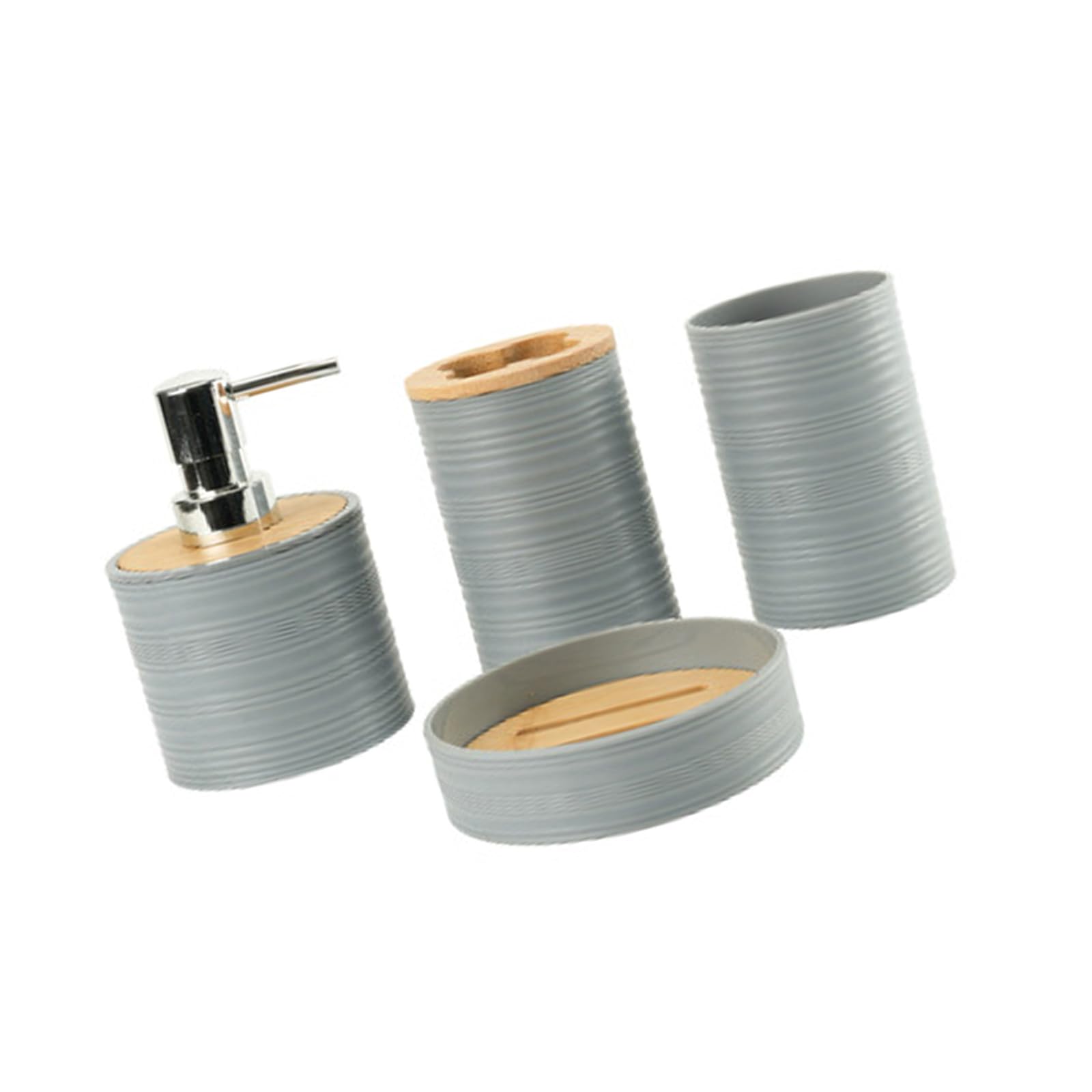 Bathroom Countertop Organizers 4PCS Container with Accent Includes Soap Toothbrush Holder Bathroom Accessories Set