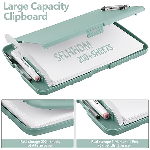 SFLHHDM Prancheta com Armazenamento, Pasta A4, Pranchetas de Enfermagem com Suporte para Caneta, Pra