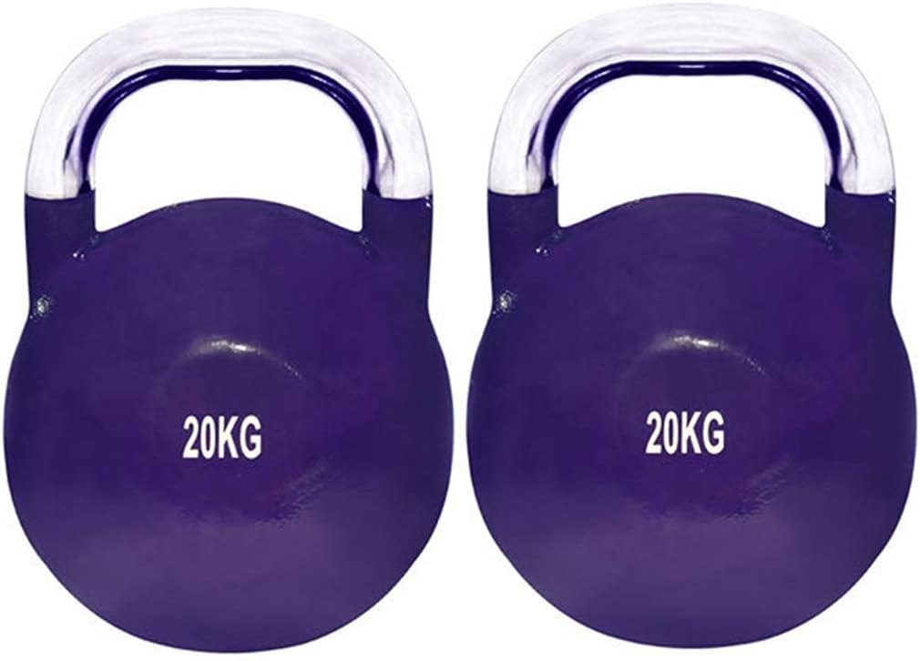 Kettlebells Male and Female Fitness Equipment Kettlebells, Steel Paint Competition Kettlebells, High-end All-Steel Competition Kettlebells (Color : 20kg*2 Purple)