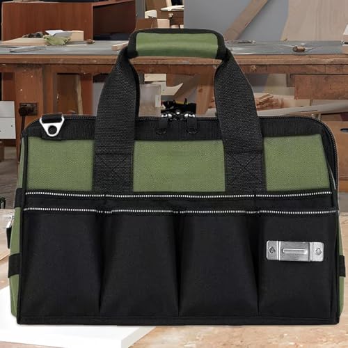 Sac à outils d'électricien multi-poches robuste et mallette de travail à large ouverture - 4