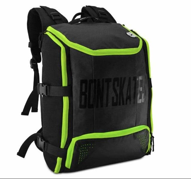 L'Estel Skates - Bont - Mochila Porta Patines Bont - Negro/Verde Flúor - Roller Derby & Street Skating