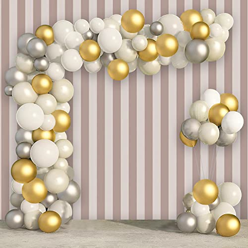 Image of Party Propz 50 Pcs Metallic Balloons for decoration | Silver Balloons for decoration | Gold and Silver balloons for Wedding, Birthday, Anniversary