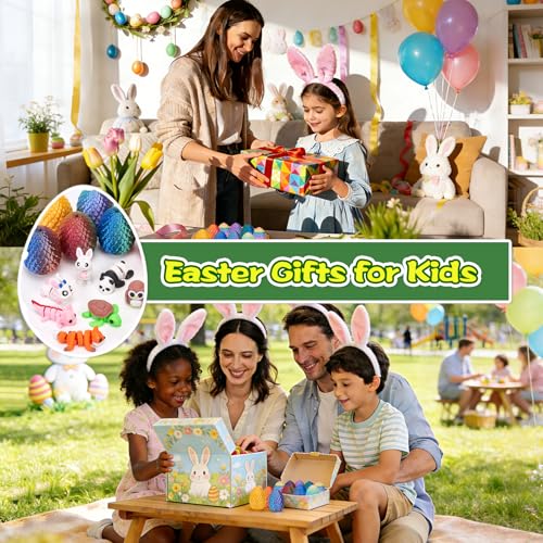 Image of Mini Dragon Eggs & Animals Prefilled Easter Eggs Easter Basket Essentials&Stuffers Surprise Toy Eggs with Mini Animals Inside Fidget Sensory Toys for Kids