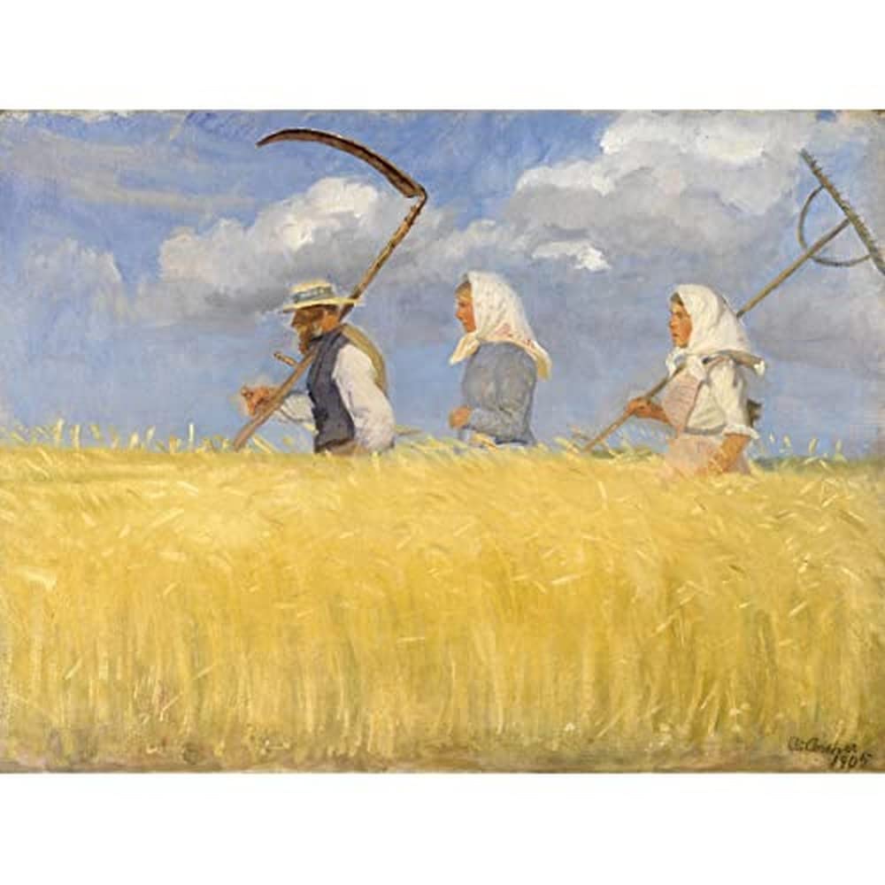 Anna Ancher Harvesters Large Art Print Poster Wall Decor Premium Mural