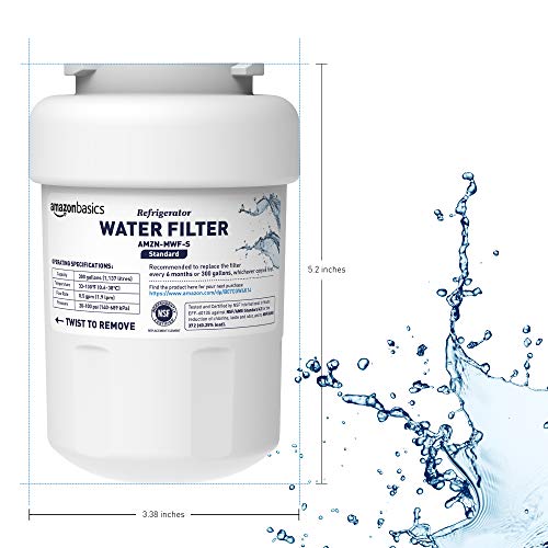 Image of Amazon Basics Replacement Water Filter Cartridge Compatible with GE MWF Refrigerator, NSF Certified, 2-Pack