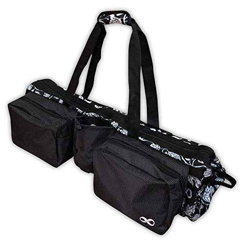 YogaAddict Yoga Pilates Mattentasche Supreme mit Tasche, 76 cm lang, extra gro§, Fach fur Yogablock, einfacher Zugriff - Blatt Natur Cover