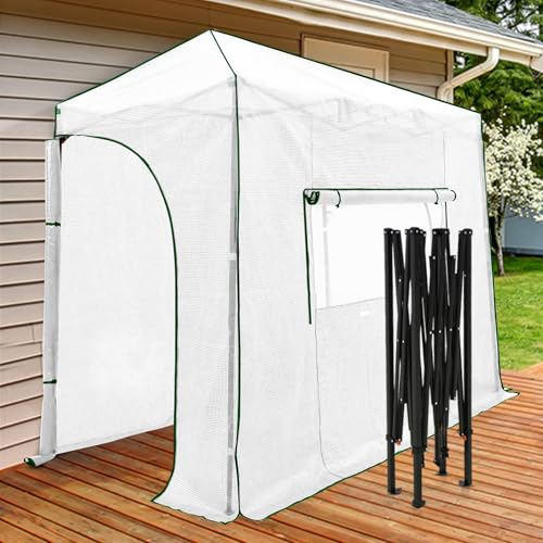 Image of EAGLE PEAK 10x5 Easy Setup Pop Up Greenhouse, Lean-to Design, Clear /White