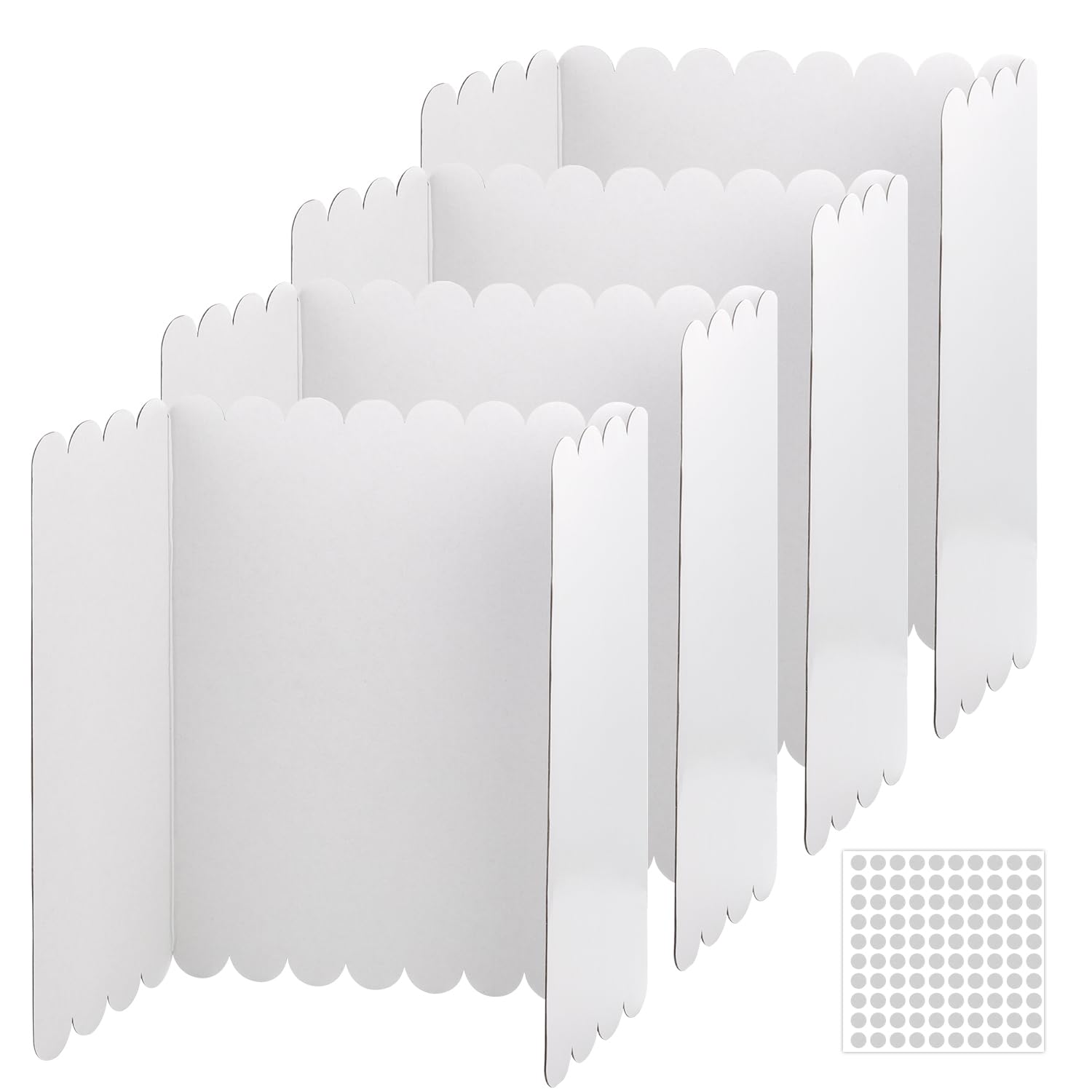 4pcs 24x16 Inch / 61x40.7cm Trifold Poster Boards, with 1 Sheets of Point Glues, White Science Fair Board Presentation Display Board to Display Projects Photos for School Office Fair