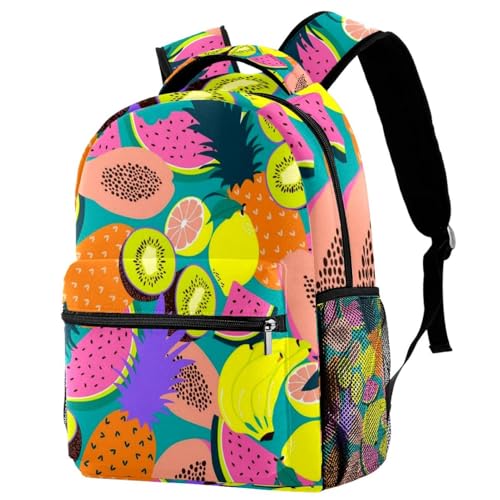 Sac à dos d'école ananas et pastèque pour ados et filles - 29x20x40cm