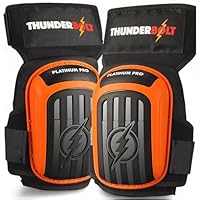 Thunderbolt Knee Pads for Men for Construction Gardening Flooring Roofing Heavy Duty Comfortable Gel Thick Foam Cushion with Adjustable Non-Slip Straps