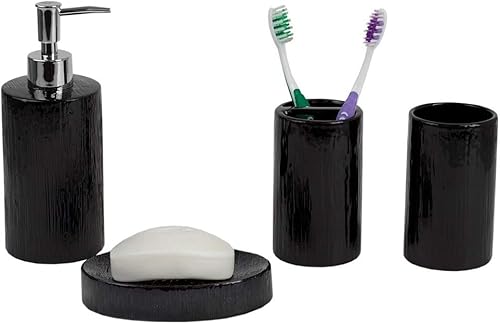 Miniatura 8 de Blue Donuts Juego de baño de cerámica de 4 piezas, color dorado