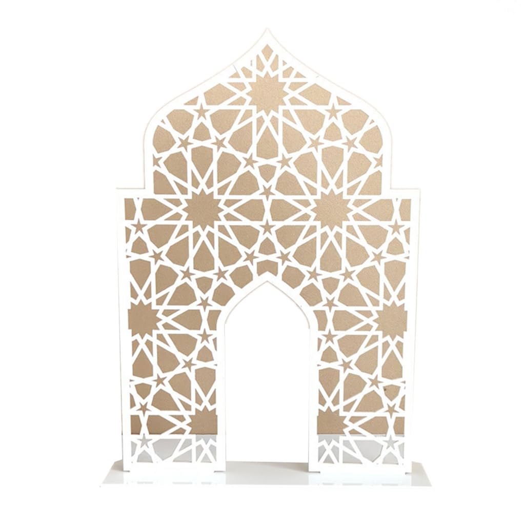 Yanwuwa White Creative Eid Centerpiece Acrylic Table Ornament Acrylic Mosque For Bookshelf Tabletop Art Decorative Stand