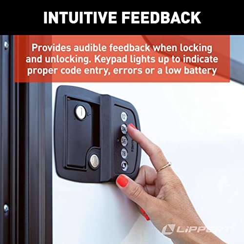 Image of Lippert Keyless RV Door Lock with Bluetooth - Left, Green,Red