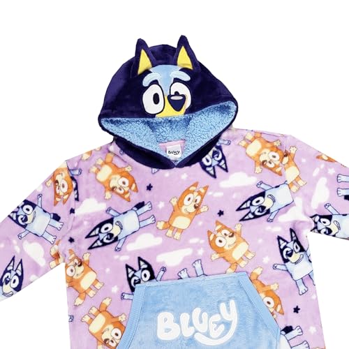 Bluey Girls Hoodie Oversized Fleece Hoody (Bluey - Lilac, 2-4 Years) - Image 2