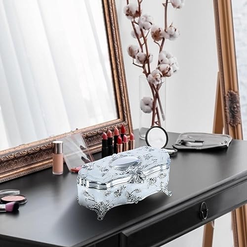 Boîte à bijoux en émail et argent ciselé au style vintage - 8