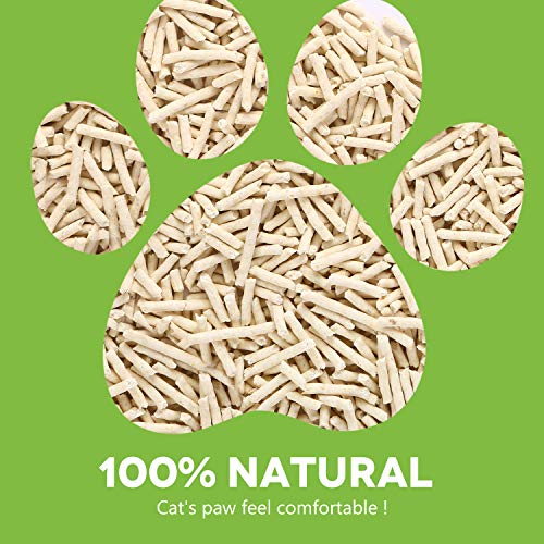 petnf Tofu Cat Litter Natural Cat Litter Flushable Cat Litter Clumping Plant Cat Litter Ultra Odor Control Cat Litter Dust Free Low Tracking Cat Litter Biodegradable Pellets Multi-Cat
