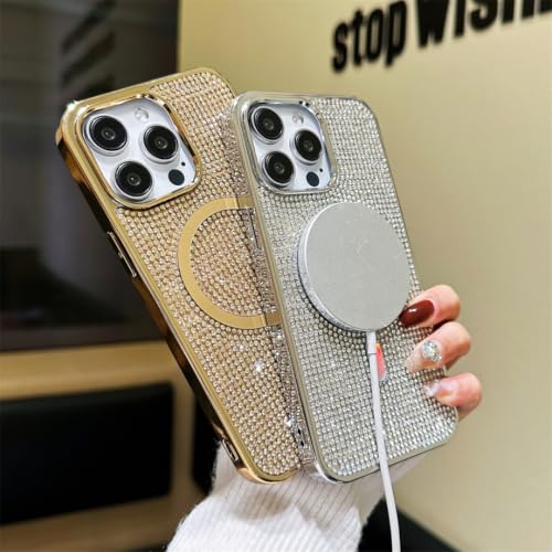 Coque iPhone 16 dorée magnétique et antichoc brillante