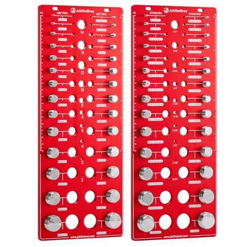 Image of Thread Checker, 76 Nut and Bolt Thread Checker, 28 Standard & 28 Metric & 20 Drill Bit Gauge, Bolt Size Finder, Wall-Mountable Bolt Thread Identifier Gauge with Inch & CM Ruler