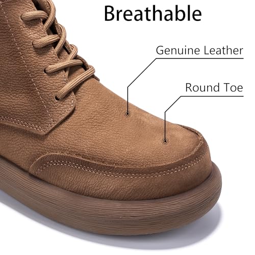 Image of Men's Business Casual Ankle Boots, Stylish Lace-Up Leather Dress Boots for Office and Daily Commute
