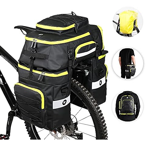 Rhinowalk 3 IN 1 Multifunktional Fahrrad Gepäckträgertaschen 65L Fahrrad Rücksitz Tasche Gepäckträger Tasche Fahrradtasche Cover