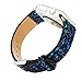 KuToo Replacement for iWatch Band,3D Bling Glitter Leather Watch Band Wristband Bracelet Strap for Series1 2 3 Smart Watch Strap Acessory (42mm Black Blue)