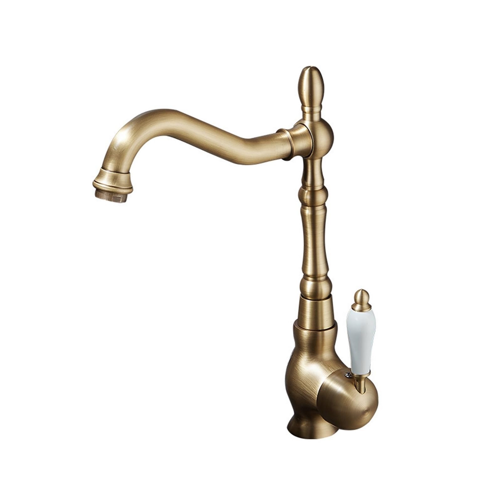 Robinet rétro rotatif eau chaude et froide en cuivre pour grand lavabo