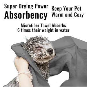 Microfiber dog towels for drying dogs super absorbent and soft pet grooming towel 40 inch x 23 6 inch perfect dog shower  bath supplies for large medium or small dogs grey   cucciolini doodles
