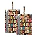 Hunihuni Reise-Schuhtasche, Retro-Bücherregal-Muster, wasserdicht, tragbar, mit Reißverschluss, 2 Stück
