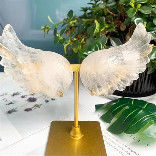 Alas de cuarzo transparente natural de alta pureza con detalles tallados a mano 5