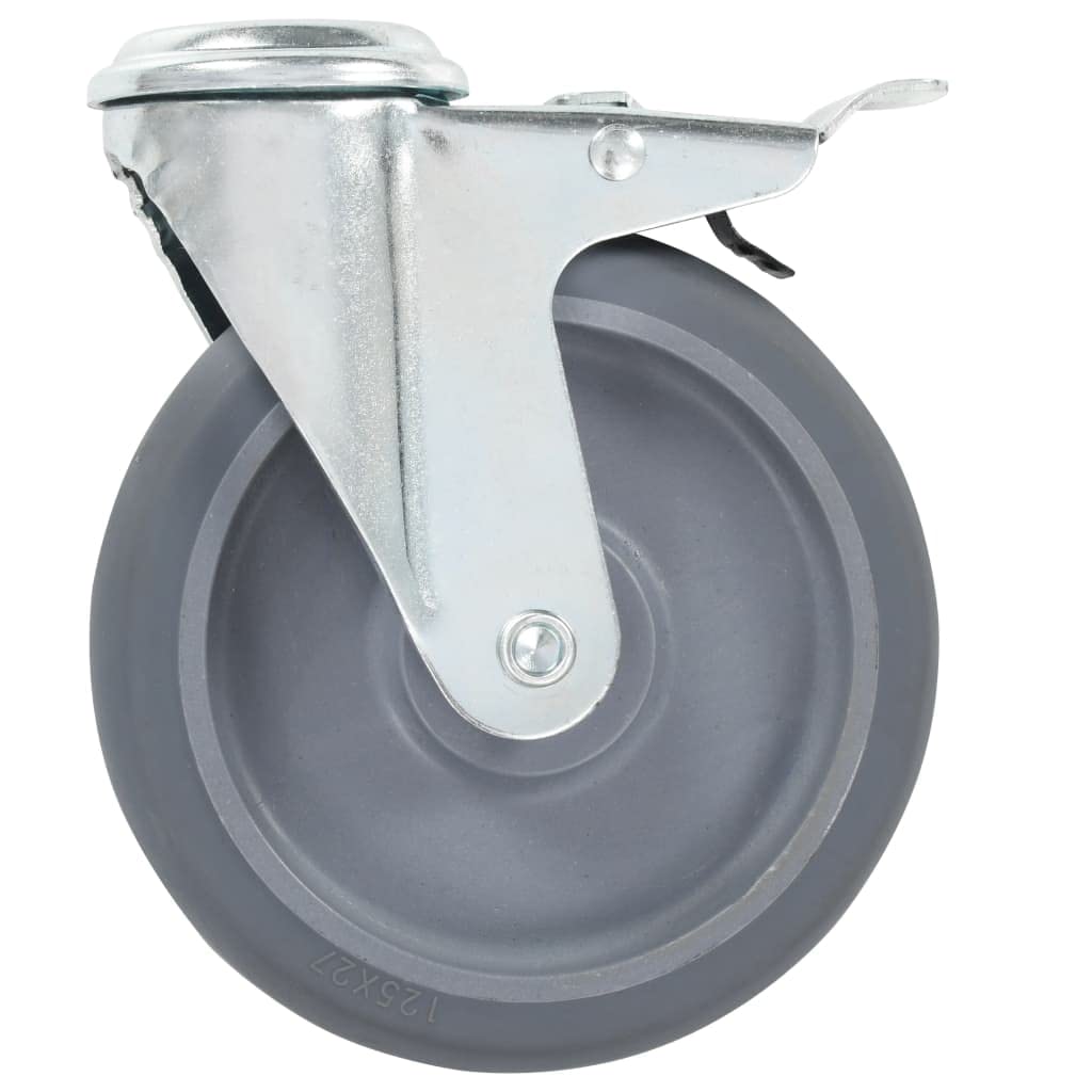 vidaXL Ruedas giratorias con agujero pasador 8 unidades 125 mm
