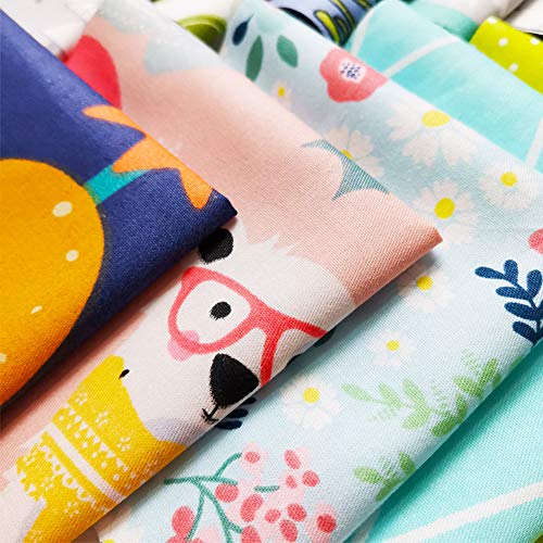 MIDUOLE Fabric, 30 pcs/lot Top Cotton 8" x 8" (20cm x 20cm) Squares Patchwork, Precut Multi-Color and Different Pattern for Sewing Quilting Crafting, Home Party Craft Fabric DIY Sewing Mask.