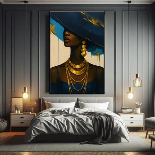 Images afrocentriques de jeune femme noire pour un mur vide sans éclat