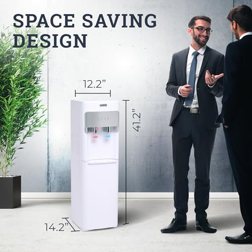 Igloo Bottom Loading Water Cooler – Hot & Cold Dispenser – White, Holds 3 & 5 Gallon Jugs, Child Safety Lock – for Homes, Kitchens, Offices, Dorms
