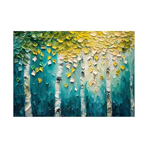 Impression sur toile d'arbre WODJEM grand format 80x120cm sans cadre pour salon
