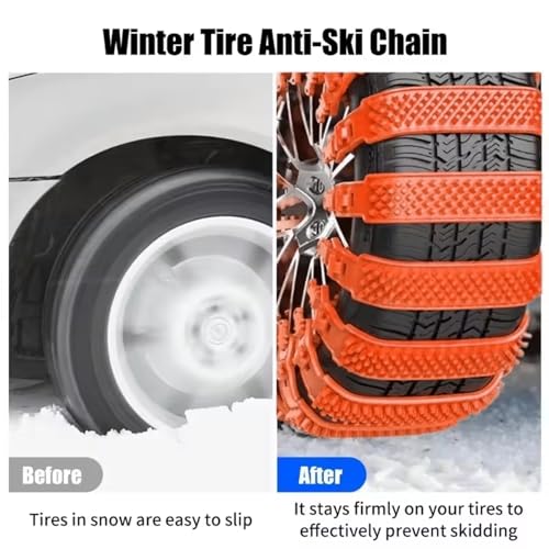 Cadenas de nieve para coche y correas antideslizantes para viajes seguros en carreteras fangosas 2